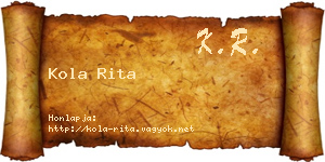 Kola Rita névjegykártya