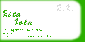 rita kola business card